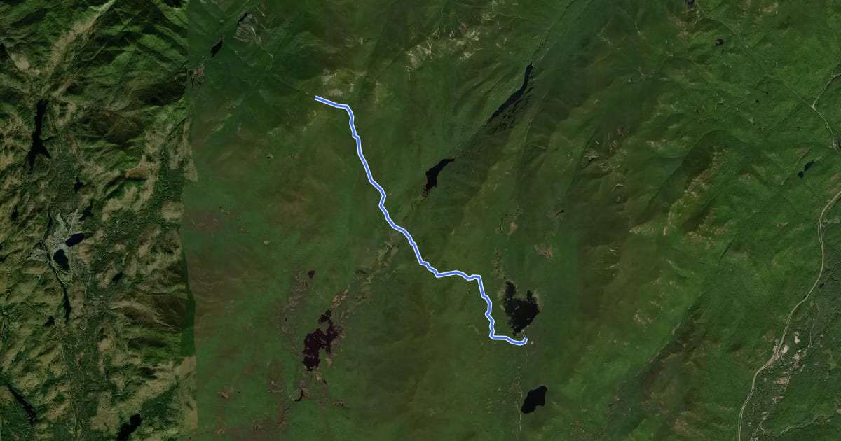 Маршрут Elk Lake - Marcy Trail на спутниковом снимке