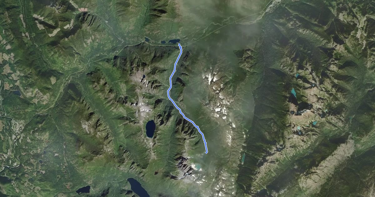 Маршрут Elk River Trail на спутниковом снимке
