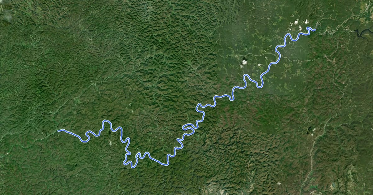Маршрут Elk River Trail на спутниковом снимке