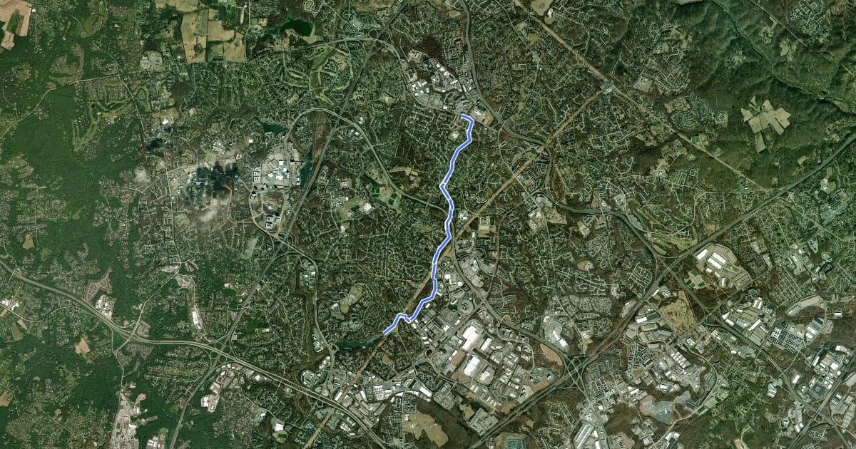 Маршрут Elkhorn Branch Trail на спутниковом снимке