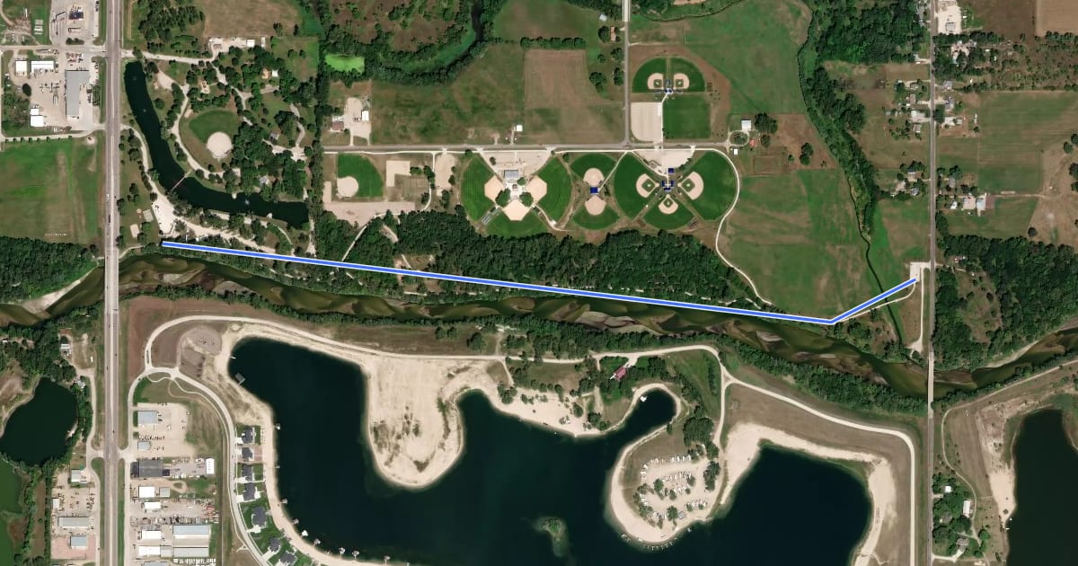 Маршрут Elkhorn River Trail на спутниковом снимке