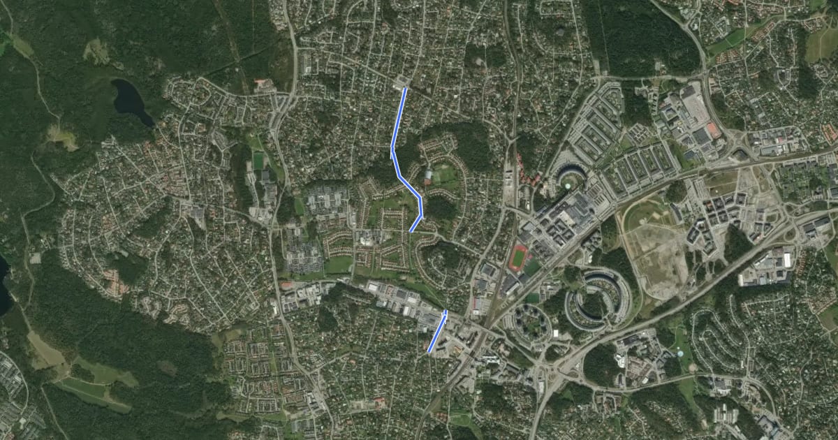 Маршрут Ellastråket на спутниковом снимке