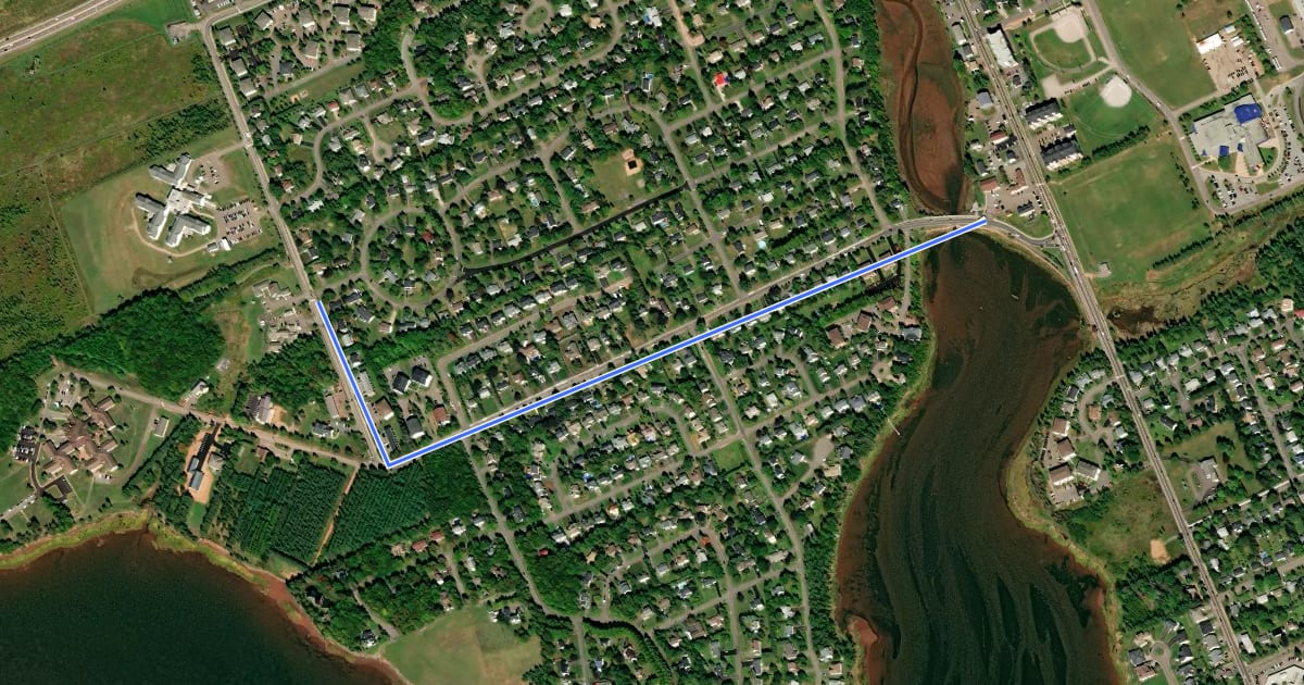 Маршрут Ellens Creek Sidewalk Connector на спутниковом снимке