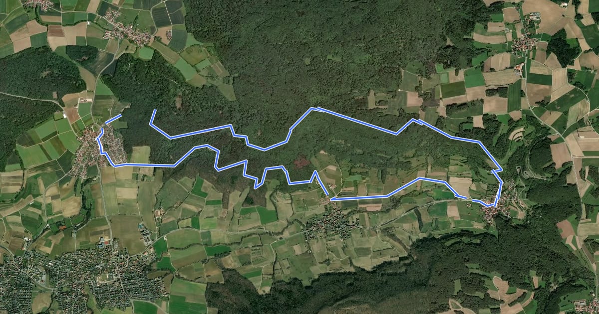 Маршрут Ellertal Nord - Stammberg - Rundweg на спутниковом снимке