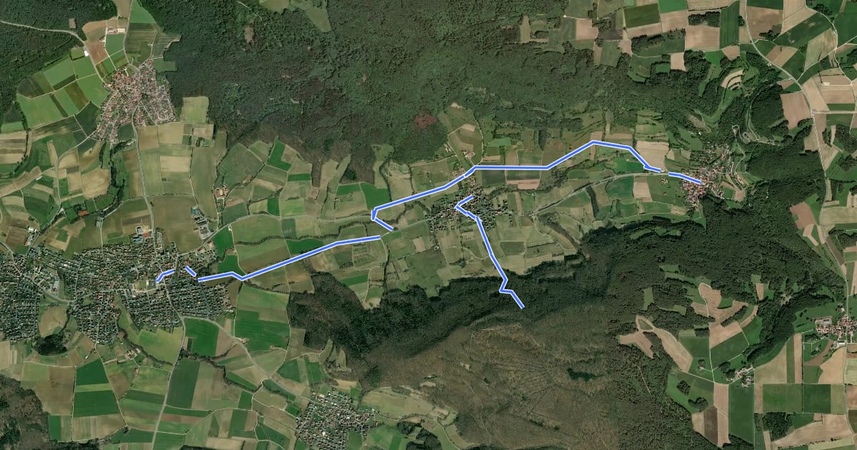 Маршрут Ellertalwanderung на спутниковом снимке
