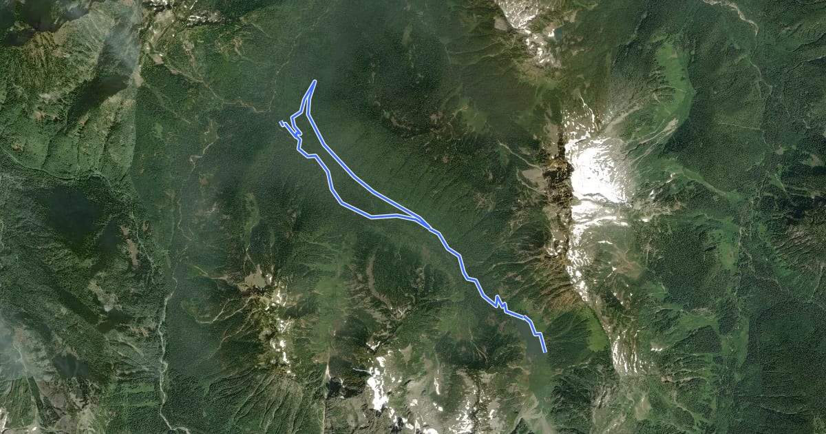 Маршрут Elliot Creek (Goat Lake) Trail на спутниковом снимке