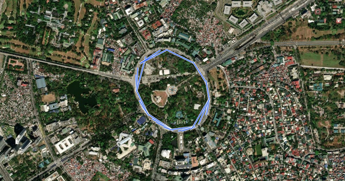 Маршрут Elliptical Bicycle Loop Lane на спутниковом снимке