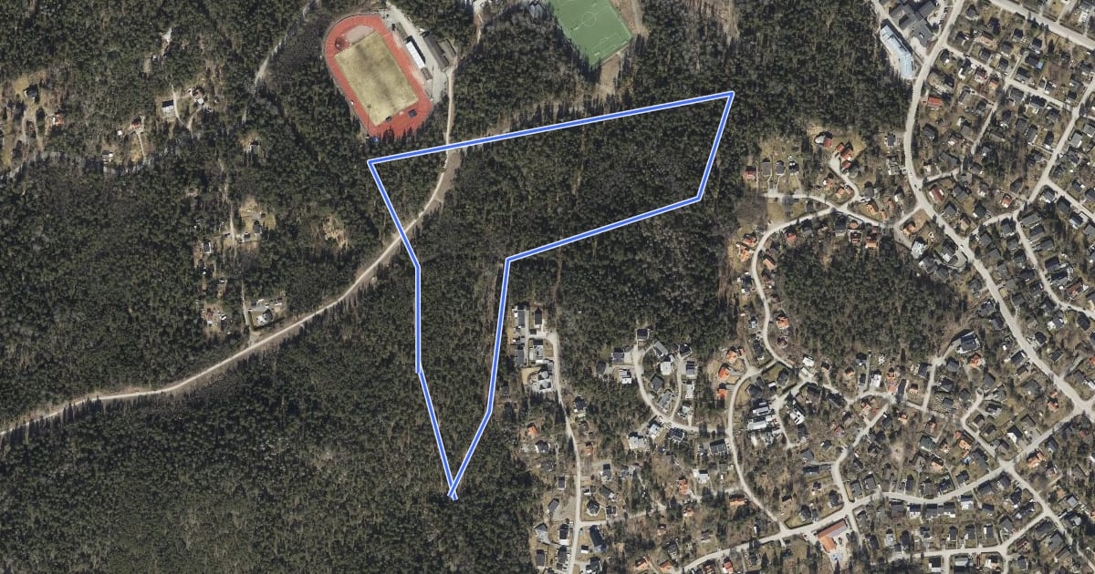 Маршрут Elljusspår 1,9km на спутниковом снимке