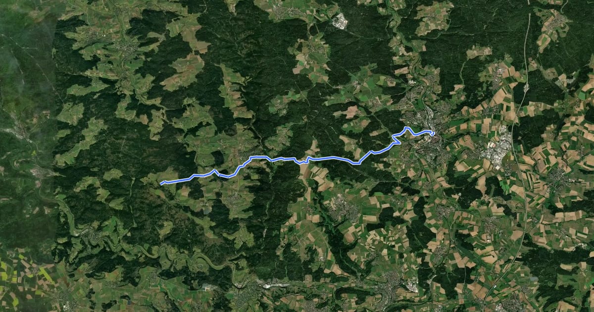Маршрут Ellwangen - Hinterbüchelberg на спутниковом снимке