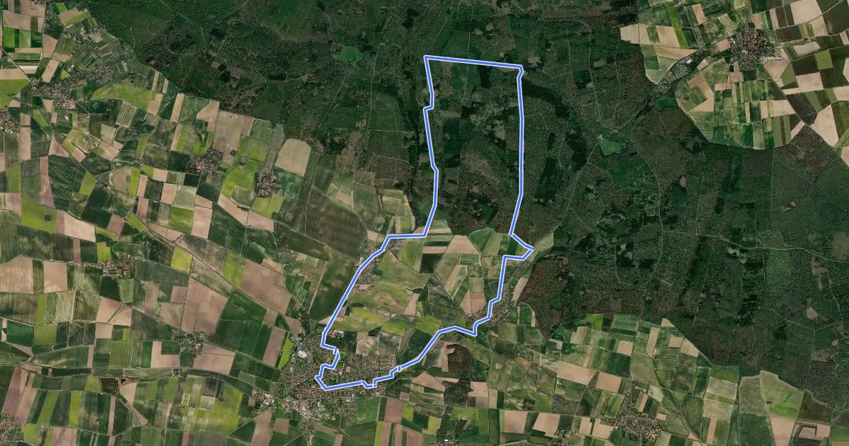 Маршрут Elm Rundwanderweg 33 на спутниковом снимке