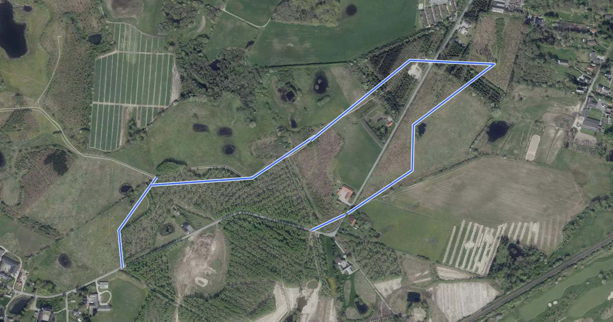 Маршрут Elmelund Skov Hjertesti на спутниковом снимке