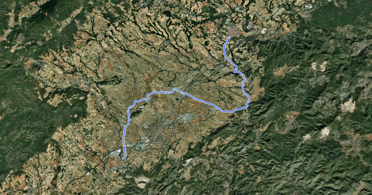 Маршрут Els Monjos - Sant Sadurní на спутниковом снимке
