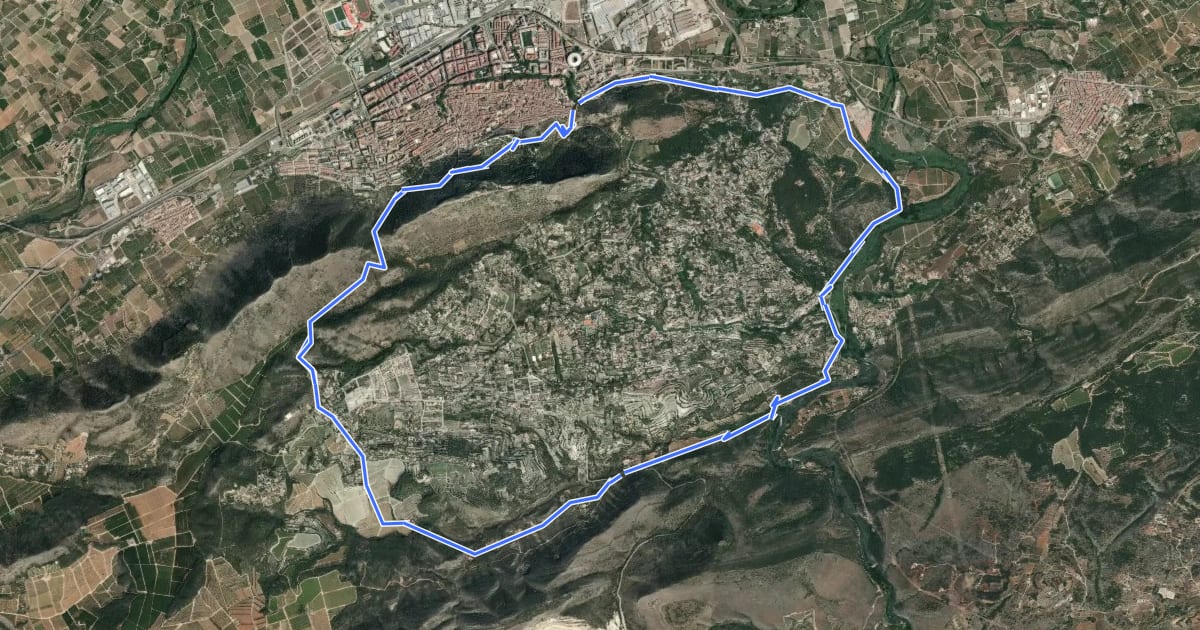 Маршрут Els Paratges de Xàtiva на спутниковом снимке