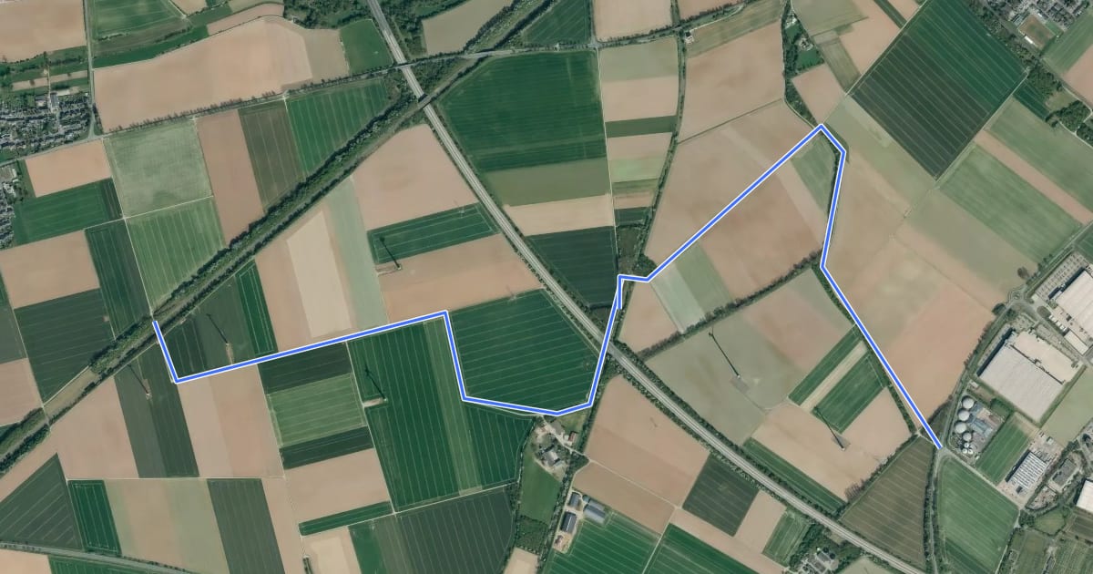 Маршрут Elsdorf (12) - Bergheim (17) на спутниковом снимке
