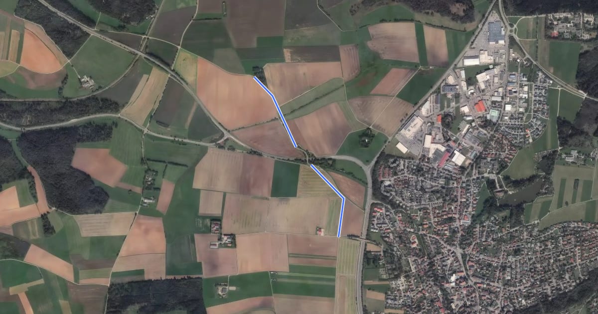 Маршрут Elsenberg - Friedhofbrücke на спутниковом снимке