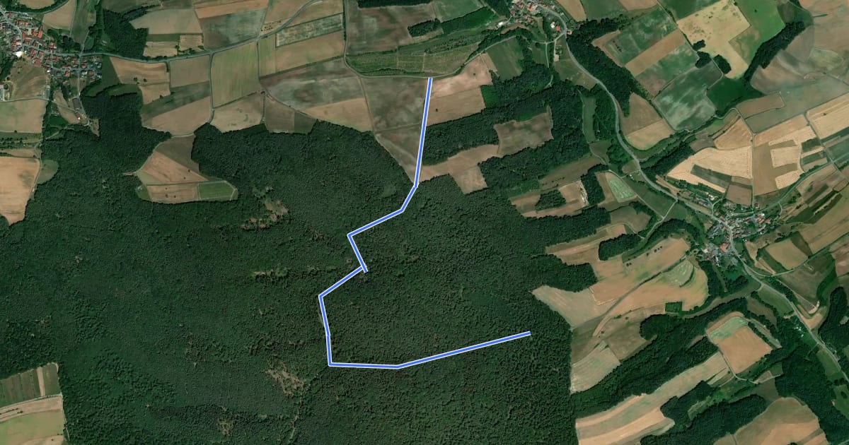 Маршрут Elster-Wanderweg Rudendorf на спутниковом снимке