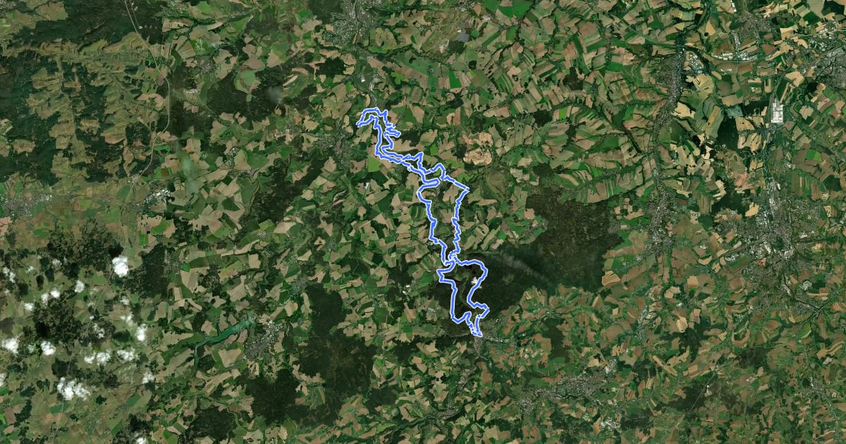 Маршрут Elsterperlenweg на спутниковом снимке