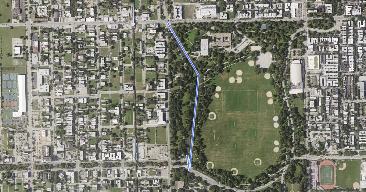 Маршрут Elsworth Drive на спутниковом снимке