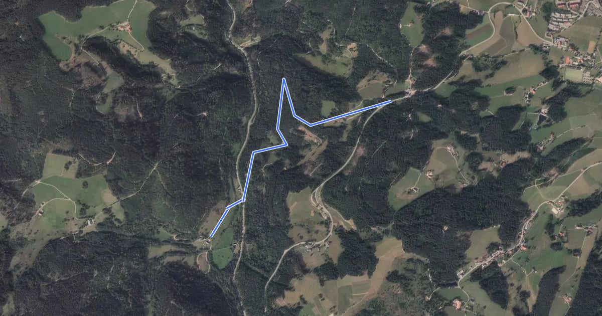 Маршрут Elzhof - Wetzelweg на спутниковом снимке