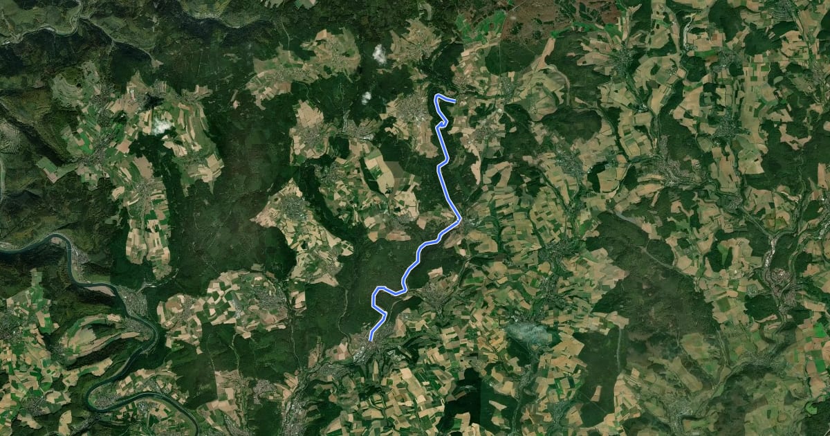 Маршрут Elztalradweg на спутниковом снимке