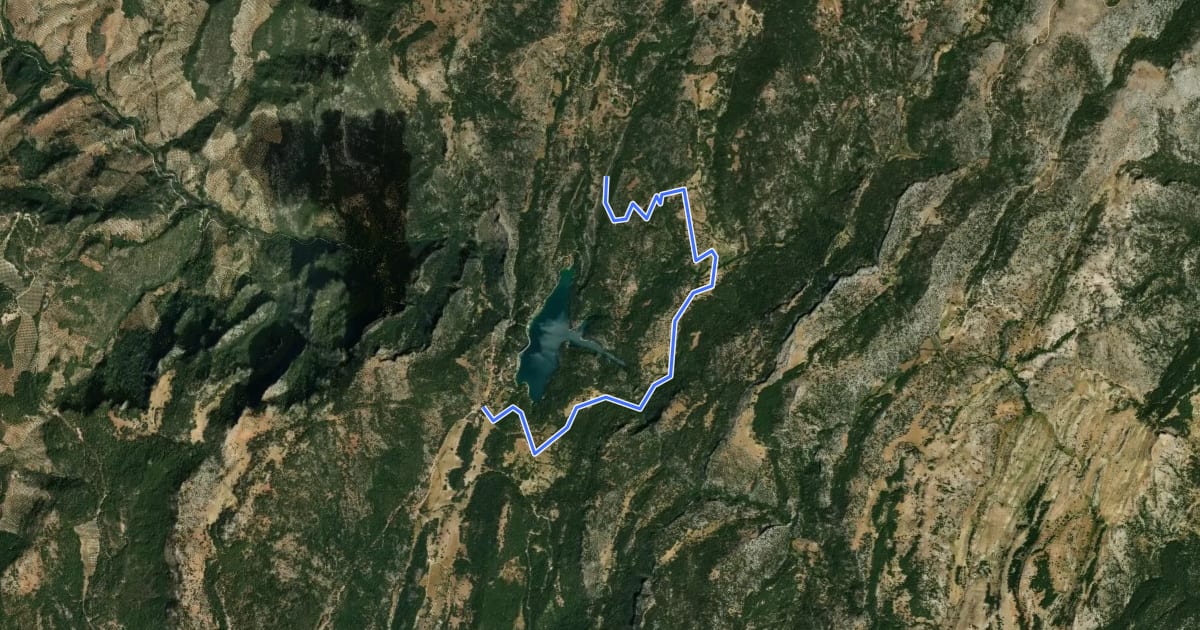 Маршрут Embalse de Aguascebas на спутниковом снимке
