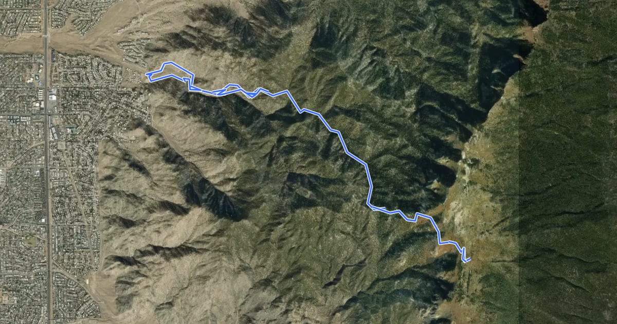 Маршрут Embudito Trail на спутниковом снимке