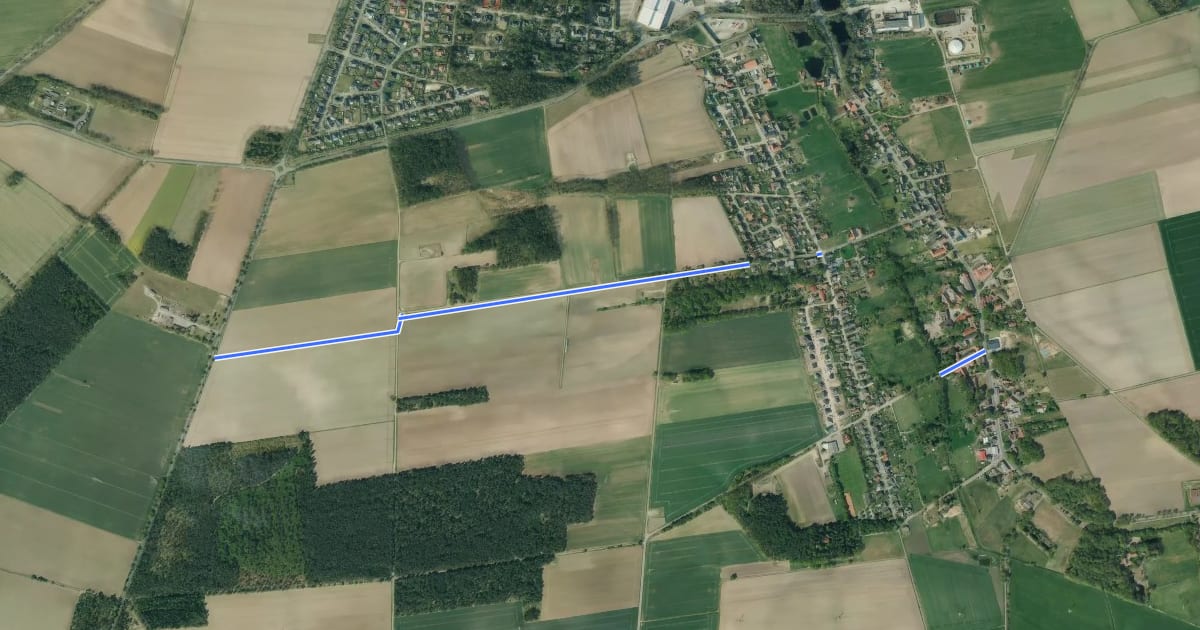 Маршрут Emmen Südost (06) - Hankensbüttel Süd nahe Schwarzerberg (09) на спутниковом снимке