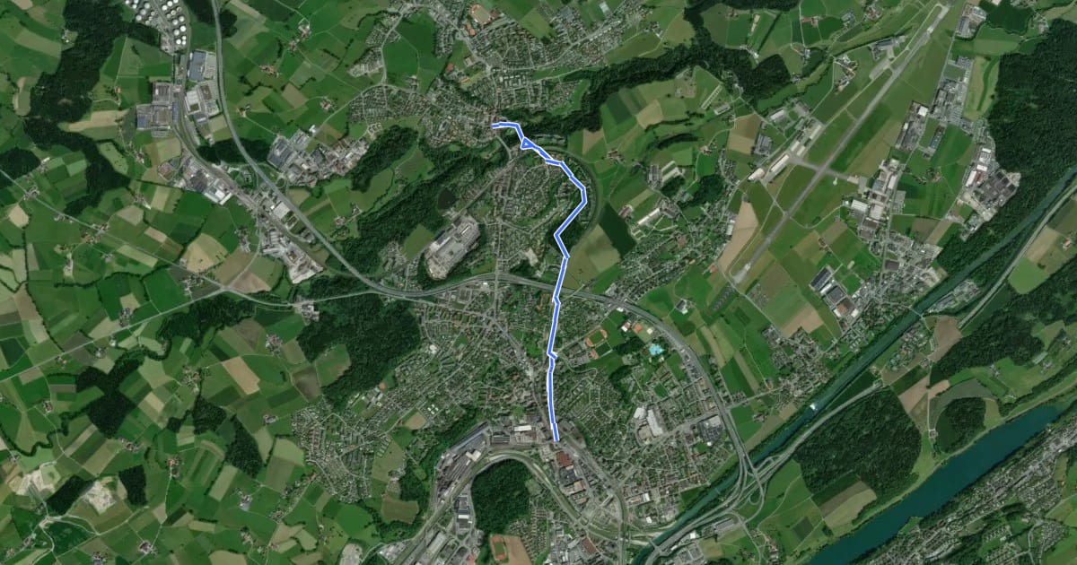 Маршрут Emmenbrücke-Rotenburg на спутниковом снимке