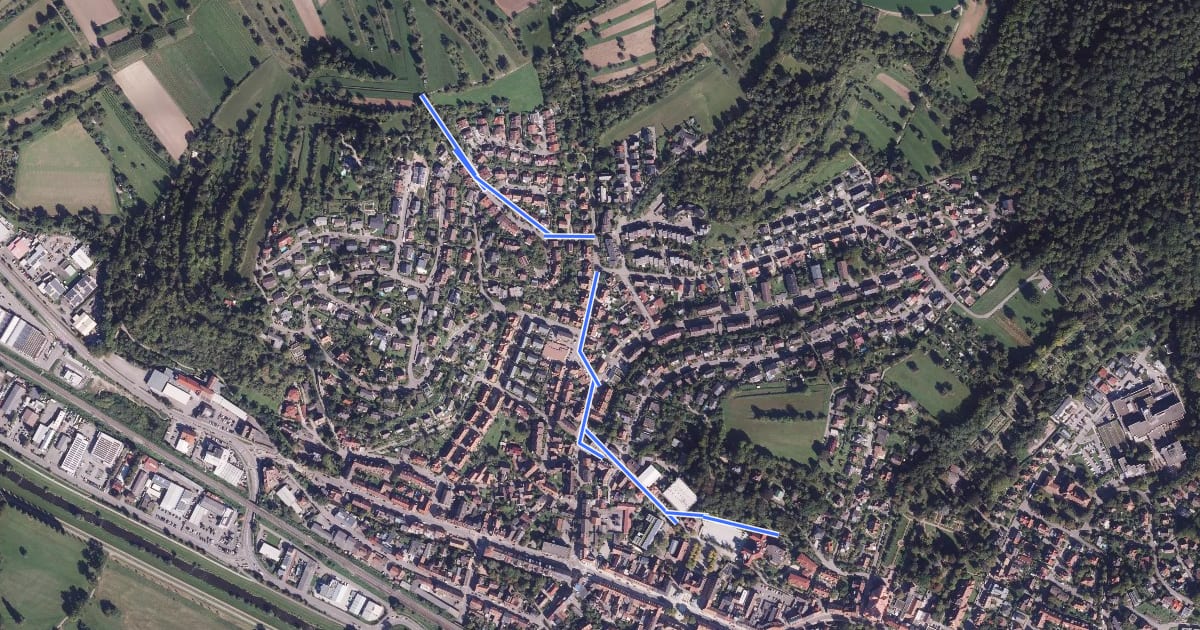 Маршрут Emmendingen Stadtgarten - Kellenberg на спутниковом снимке