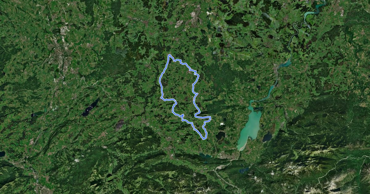 Маршрут Emmentaler Radweg на спутниковом снимке