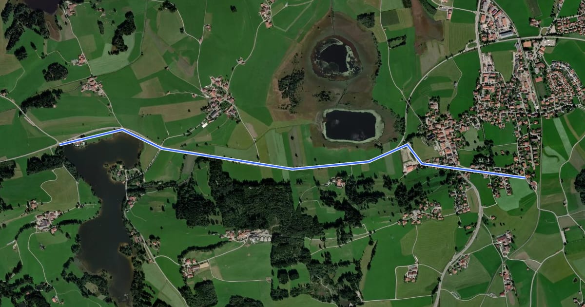 Маршрут Emmentaler Radweg (Querachse Schwaltenweiher–Seeg) на спутниковом снимке