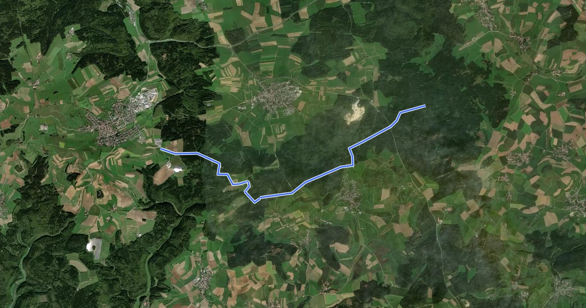 Маршрут Emmingen - Schindelwaldhütte HW9 на спутниковом снимке