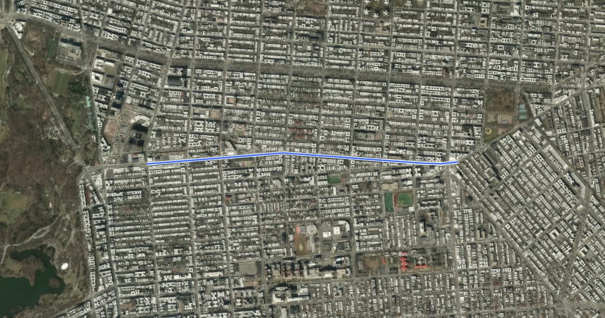 Маршрут Empire Boulevard на спутниковом снимке