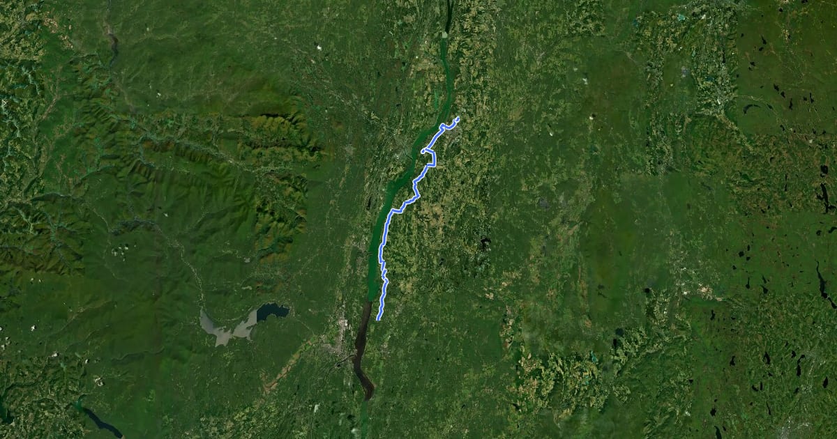 Маршрут Empire State Trail (Rhinebeck - Hudson) [cycling] на спутниковом снимке