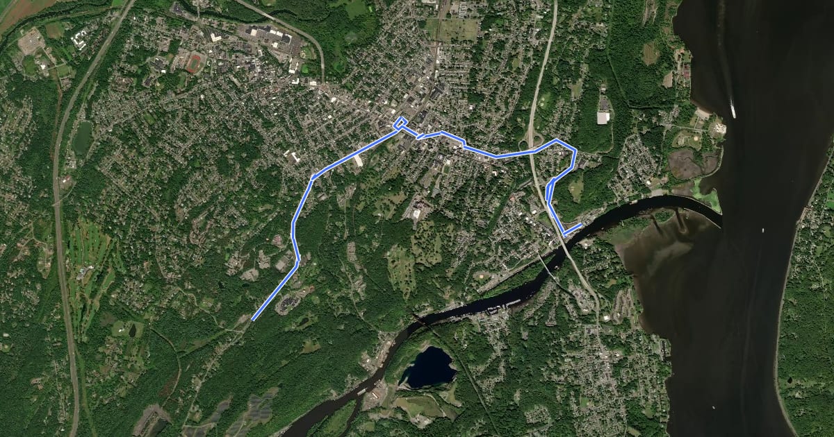 Маршрут Empire State Trail (Western Kingston) [cycling] на спутниковом снимке