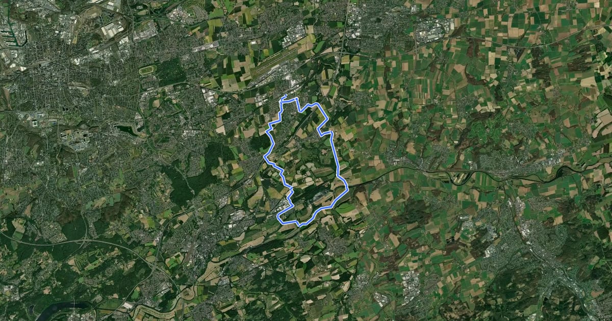 Маршрут Emscher-Ruhr-Tour на спутниковом снимке