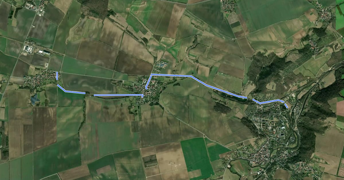 Маршрут Emsenbach-Radweg на спутниковом снимке