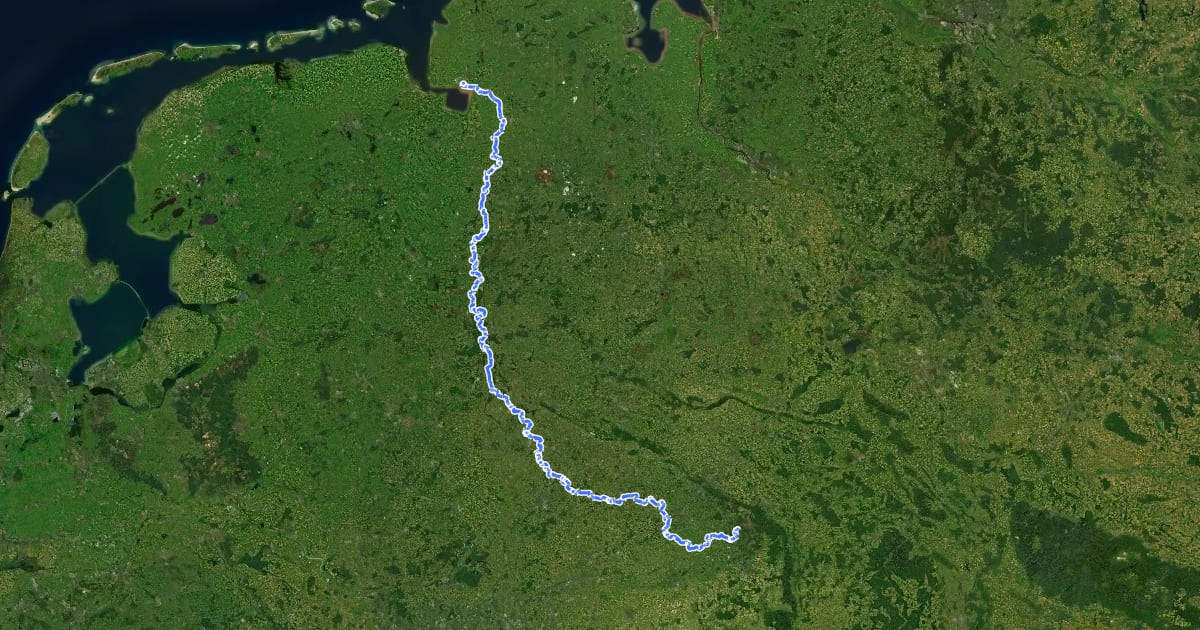 Маршрут EmsRadweg на спутниковом снимке