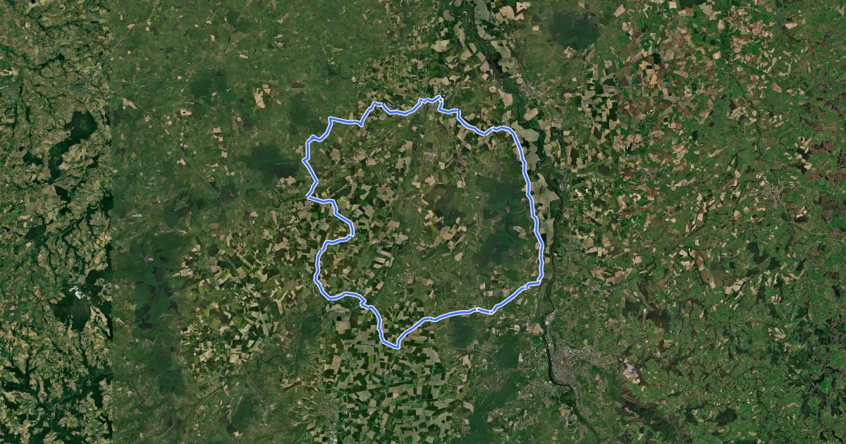 Маршрут En Route pour la Limagne Bourbonnaise на спутниковом снимке