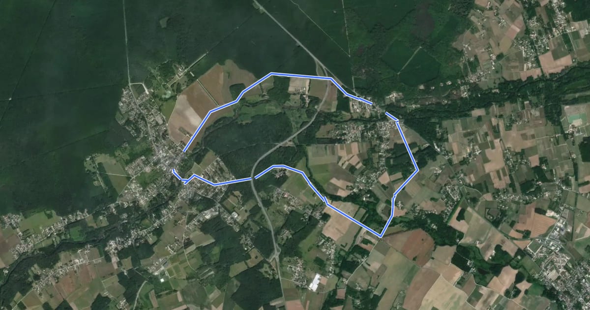 Маршрут En vallée du Conon на спутниковом снимке