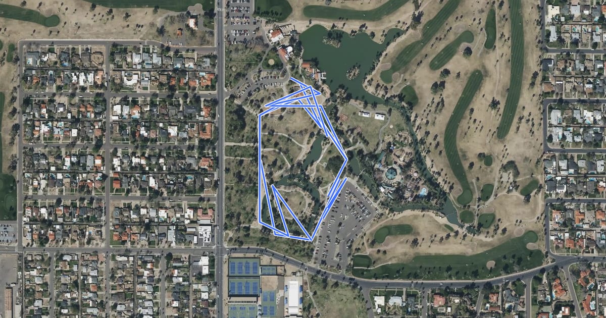 Маршрут Encanto Park Walking Path на спутниковом снимке