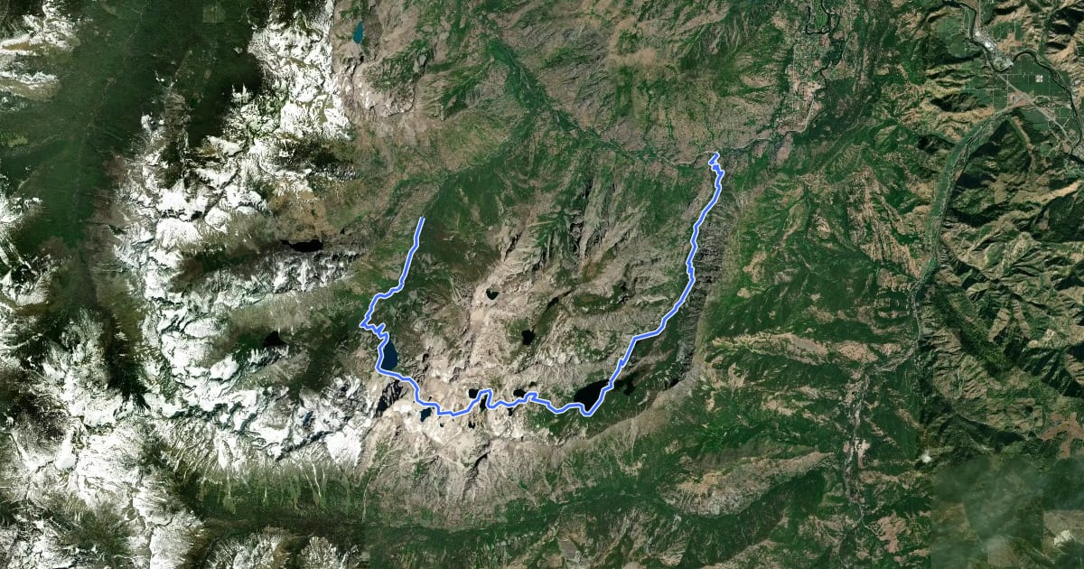 Маршрут Enchantments Traverse на спутниковом снимке