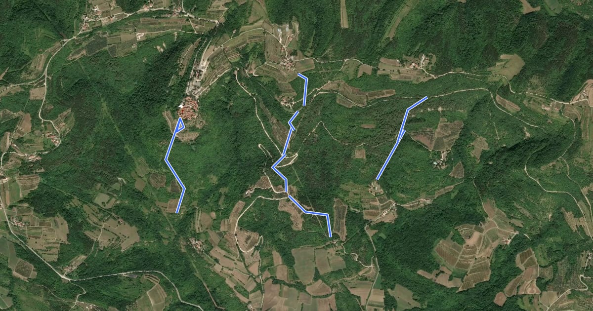Маршрут Enduro Grozni Grožnjan 2014 PS 1-2 на спутниковом снимке