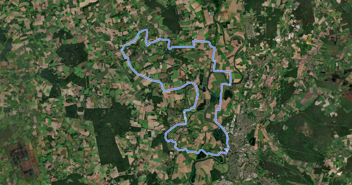 Маршрут Energie-Entdecker Route Mittelweser (Nordroute) на спутниковом снимке
