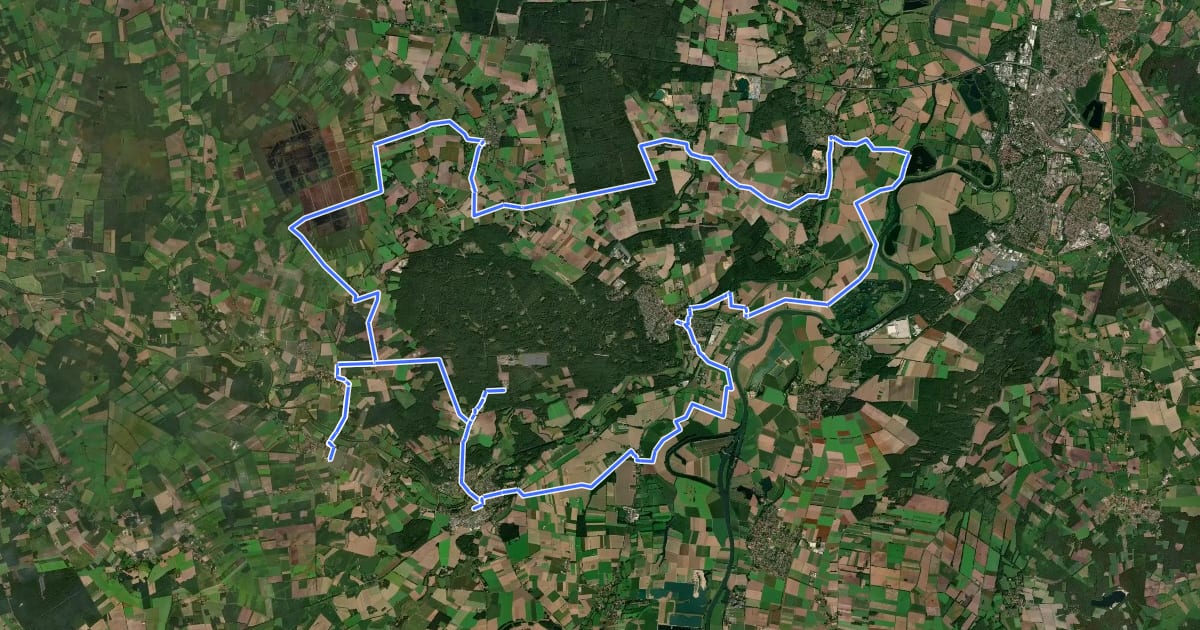 Маршрут Energie-Entdecker Route Mittelweser (Südroute) на спутниковом снимке
