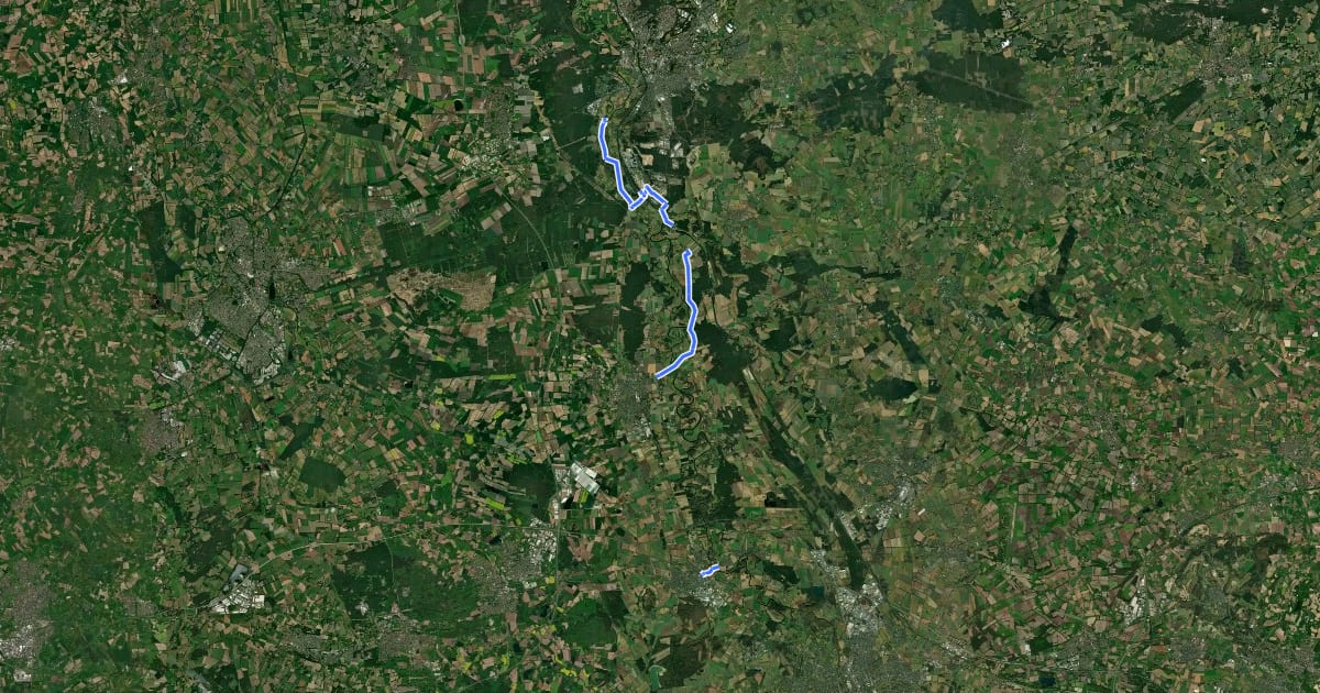 Маршрут EnergieParcours Südliches Emsland на спутниковом снимке