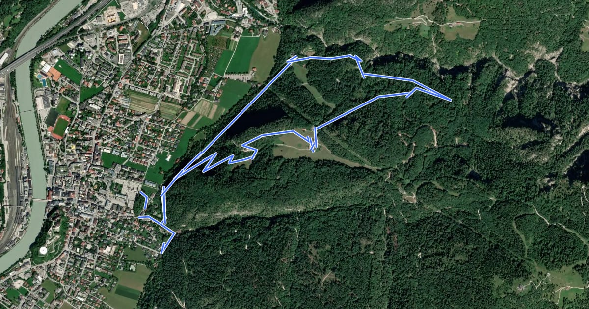 Маршрут Energieweg Kufstein на спутниковом снимке
