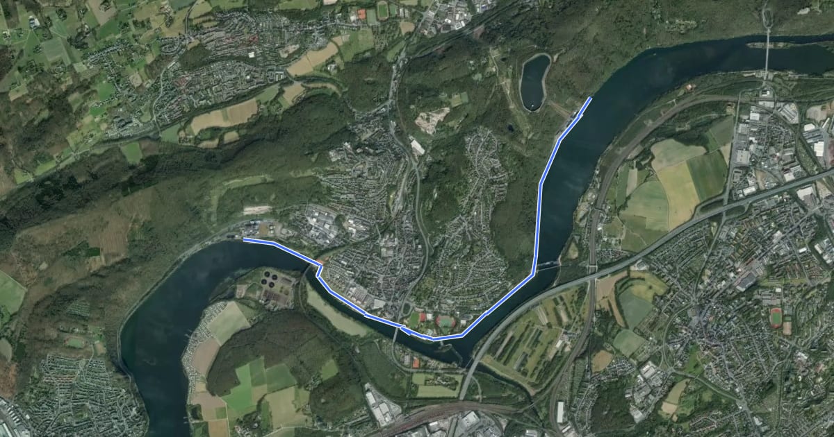 Маршрут Energiewirtschaftlicher Wanderweg на спутниковом снимке