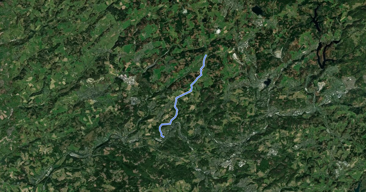 Маршрут Engelskirchen (43) - Gummersbach (45) на спутниковом снимке