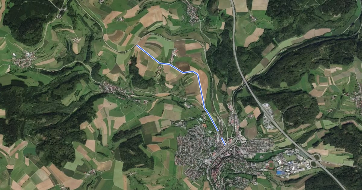 Маршрут Engen Altdorf - Butzental на спутниковом снимке